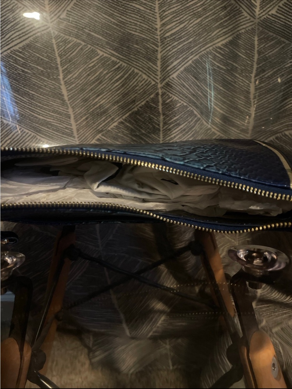 Brahmin Metallic Blue Ombre Embossed Crossbody - Picture 10 of 10